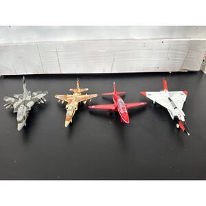 Lot of 4 VintageToy Metal Die-cast Military Airplanes Jets Planes
